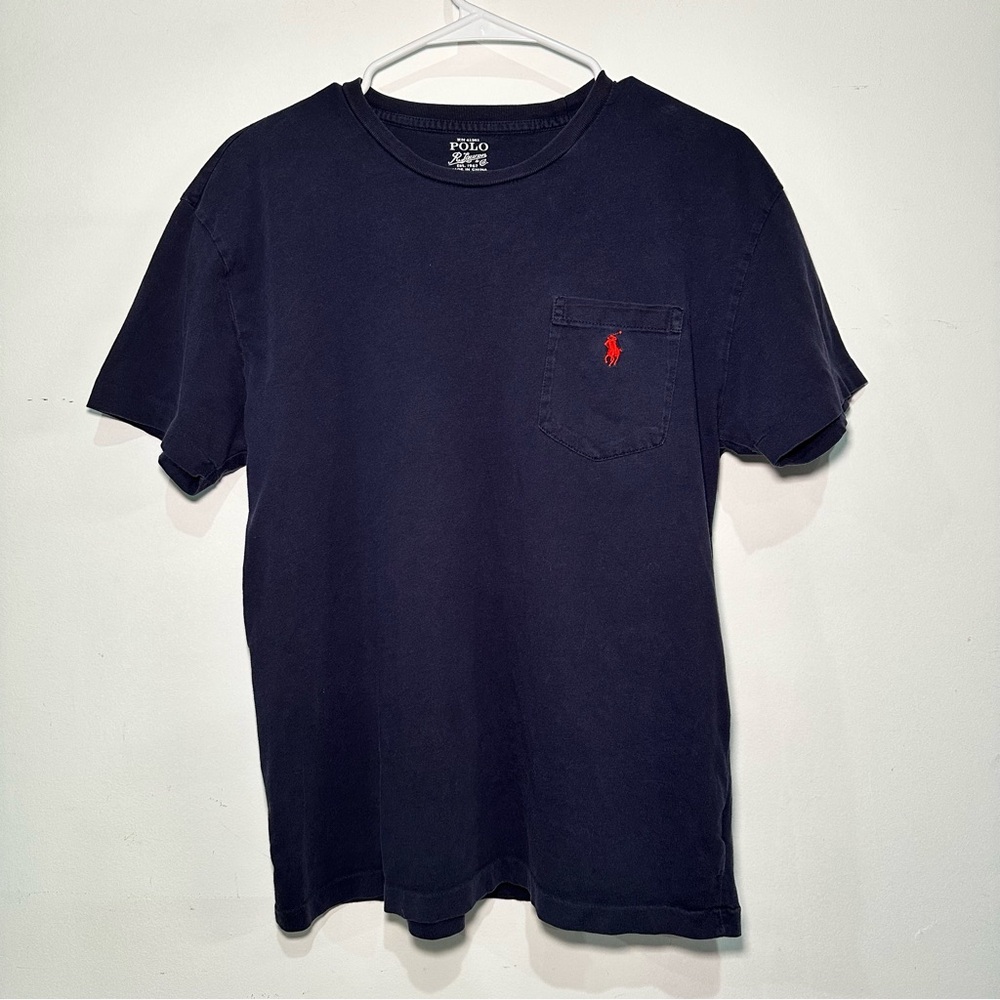 Polo by Ralph Lauren Navy Blue Short Sleeve Tee with Red Logo